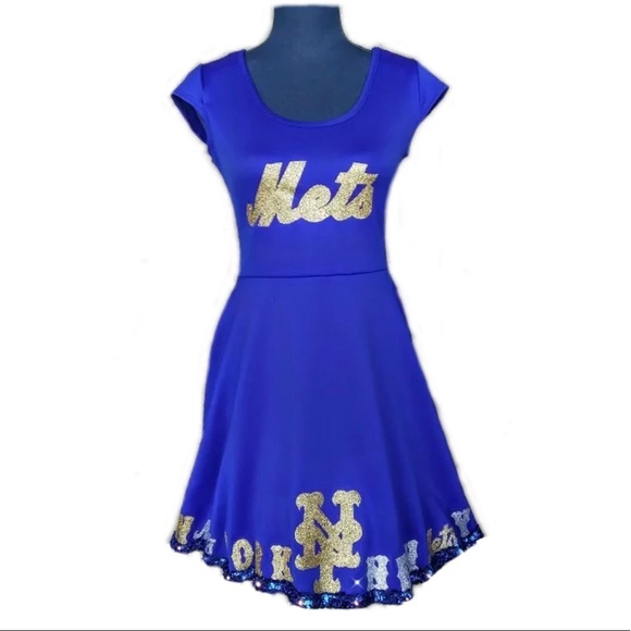 Womens NY METS LED *LIGHT UP* dress-glitter/sequin - Picture 1 of 8